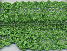 Кружево на резинке,  цвет мятный 40 мм.