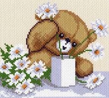 Канва с рисунком 20х22см Матренин посад, "Цветы для мамы"