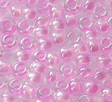 Бисер прозрачный с прокрасом 38123 розовый барби