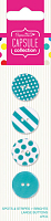 НАБОР ПУГОВИЦ SPOTS & STRIPES BRIGHTS - GREEN 4 шт, зеленый