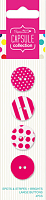 Набор пуговиц Spots & Stripes Brights - PINK 4 шт, розовый