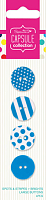 Набор пуговиц Spots & Stripes Brights - Blue 4 шт, синий