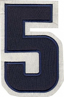 Термоаппликация цифра "5" большая синяя