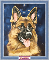Картина стразами "Портрет овчарки" 20х25см