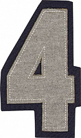 Термоаппликация цифра "4" большая серая