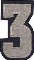 Термоаппликация цифра "3" большая серая