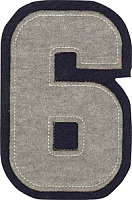 Термоаппликация цифра "6" большая серая