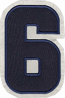 Термоаппликация цифра "6" большая синяя
