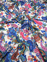 Неопрен бежевый, принт "восточные огурцы"