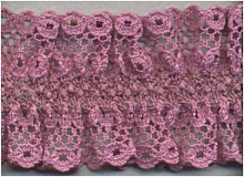 КРУЖЕВО-РЮШ на резинке,  цвет пепел-розовый 40 мм.