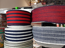 Тесьма Лампасная бело-синяя