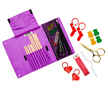 НАБОР БАМБУКОВЫХ ЧУЛОЧНЫХ СПИЦ И АКСЕССУАРОВ В ЧЕХЛЕ ADDISOCKS ОТ WOLLY HUGS (рамка для образца и доставка в подарок)