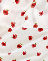 Крепдешин белый маки ш.1.35м (остат.0.7м)