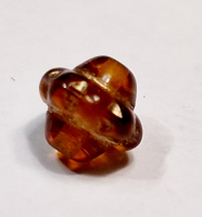 Бусина, винтажный бочонок, стекло,"PRECIOSA" , 7х7мм, коричнево-золотой под янтарь (10шт)