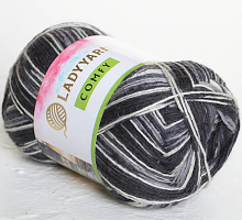 Пряжа носочная КОМФИ Сеам 65 черно-белая классика