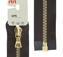 Молнии RIRI-6мм, металл золото, 60 см, на атласной тесьме, 1 замок разъемные, FLASH