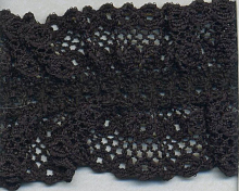 КРУЖЕВО-РЮШ на резинке,  цвет черный 40 мм.