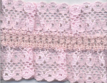 Кружево на резинке,  цвет бледно-розовый 40 мм.