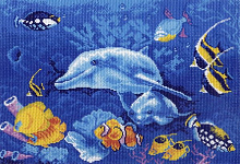 Рисунок на канве 37х49см арт.688 "Подводный мир"