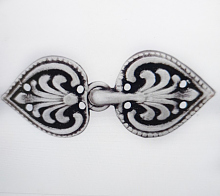 Застежка-крючок, 50 мм, серебро антик