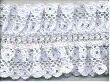 Кружево на резинке,  цвет белый 40 мм.