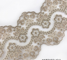 Кружево на сетке 9см, IEMESA бежевое (цена за 1 см)