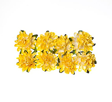 Цветы декор. Астры из бумаги нежно-желтые, 8 шт ш12