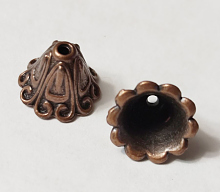 Наконечник-концевик колокол 14 мм темная медь (1шт)- №2