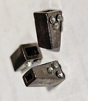 Наконечник "стразы" 11х7мм металл черный никель (цена за пару) №19