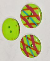 Пуговица салатовая с ромбами 20мм №Б130