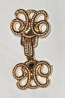 Застежка-крючок металлическая, ажур, золото, 30мм ш8
