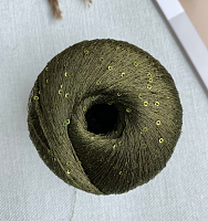 Пайетки 2мм на полиамиде (PAILLETTES, 100% Полиамид, 7.20м/1г) 110 - болотный( моток 50г )