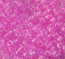 Бисер прозрачный с прокрасом 38177 фуксия