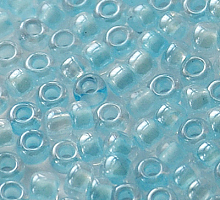 Бисер прозрачный с прокрасом 38162 нежно-бирюзовый