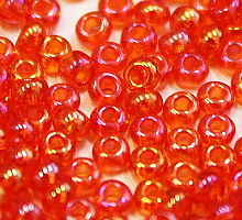Бисер прозрачный радужный 91050 (D321) красный