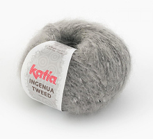 Пряжа Ингенуя Твид (Ingenua Tweed), цвет 103 жемчужно серый/черный/белый (50г)