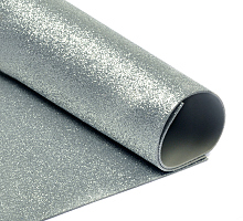 Фоамиран глиттерный 2 мм. серебро, 20х30 cм