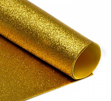 Фоамиран глиттерный 2 мм. золото, 20х30 cм