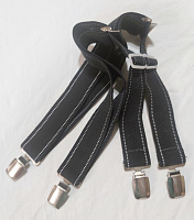 Подтяжки (помочи) детские (цвет - черный со светоотражающей полоской ш15