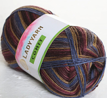 Пряжа носочная КОМФИ Сеам 67 темная классика