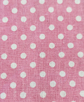 Полулен розовый в белый горошек (остаток 70см)
